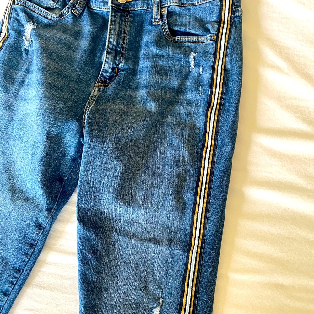 Tuxedo jeans. High rise skinny